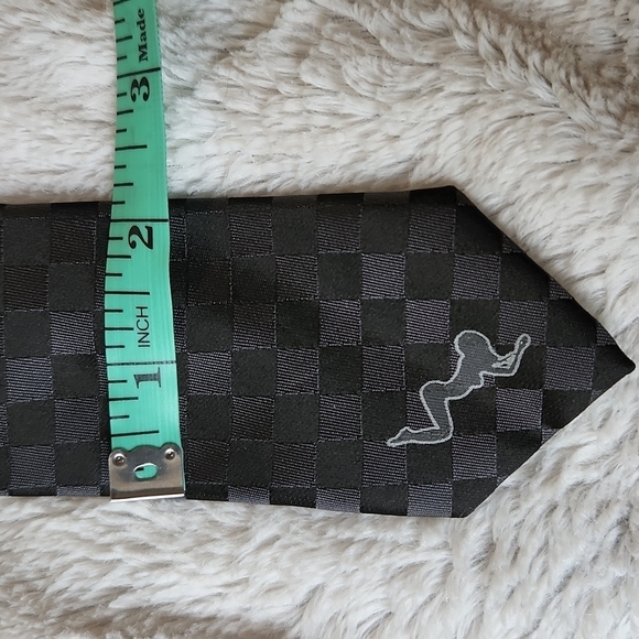 Blue Guru Black Checkered Skinny Tie - Picture 5 of 8